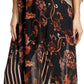 Sakkas Wilder Printed Design Long Sheer Rhinestone Caftan Dress / Cover Up