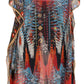 Sakkas Wilder Printed Design Long Sheer Rhinestone Caftan Dress / Cover Up