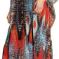 Sakkas Wilder Printed Design Long Sheer Rhinestone Caftan Dress / Cover Up
