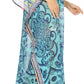 Sakkas Wilder Printed Design Long Sheer Rhinestone Caftan Dress / Cover Up