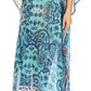 Sakkas Wilder Printed Design Long Sheer Rhinestone Caftan Dress / Cover Up