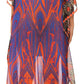 Sakkas Wilder Printed Design Long Sheer Rhinestone Caftan Dress / Cover Up