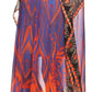 Sakkas Wilder Printed Design Long Sheer Rhinestone Caftan Dress / Cover Up