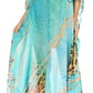 Sakkas Wilder Printed Design Long Sheer Rhinestone Caftan Dress / Cover Up