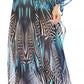 Sakkas Wilder Printed Design Long Sheer Rhinestone Caftan Dress / Cover Up