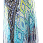 Sakkas Wilder Printed Design Long Sheer Rhinestone Caftan Dress / Cover Up
