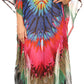 Sakkas Wilder Printed Design Long Sheer Rhinestone Caftan Dress / Cover Up