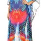 Sakkas Wilder Printed Design Long Sheer Rhinestone Caftan Dress / Cover Up
