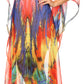 Sakkas Wilder Printed Design Long Sheer Rhinestone Caftan Dress / Cover Up