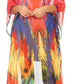 Sakkas Wilder Printed Design Long Sheer Rhinestone Caftan Dress / Cover Up