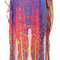 Sakkas Wilder Printed Design Long Sheer Rhinestone Caftan Dress / Cover Up