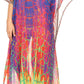 Sakkas Wilder Printed Design Long Sheer Rhinestone Caftan Dress / Cover Up