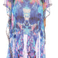 Sakkas Wilder Printed Design Long Sheer Rhinestone Caftan Dress / Cover Up