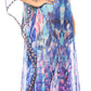 Sakkas Wilder Printed Design Long Sheer Rhinestone Caftan Dress / Cover Up