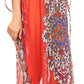Sakkas Wilder Printed Design Long Sheer Rhinestone Caftan Dress / Cover Up