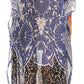 Sakkas Wilder Printed Design Long Sheer Rhinestone Caftan Dress / Cover Up