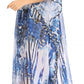 Sakkas Wilder Printed Design Long Sheer Rhinestone Caftan Dress / Cover Up