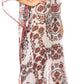 Sakkas Wilder Printed Design Long Sheer Rhinestone Caftan Dress / Cover Up