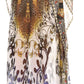 Sakkas Wilder Printed Design Long Sheer Rhinestone Caftan Dress / Cover Up
