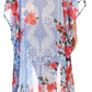 Sakkas Wilder Printed Design Long Sheer Rhinestone Caftan Dress / Cover Up