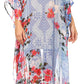 Sakkas Wilder Printed Design Long Sheer Rhinestone Caftan Dress / Cover Up