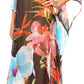 Sakkas Wilder Printed Design Long Sheer Rhinestone Caftan Dress / Cover Up