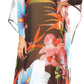 Sakkas Wilder Printed Design Long Sheer Rhinestone Caftan Dress / Cover Up
