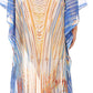 Sakkas Wilder Printed Design Long Sheer Rhinestone Caftan Dress / Cover Up