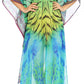 Sakkas Wilder Printed Design Long Sheer Rhinestone Caftan Dress / Cover Up