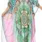 Sakkas Wilder Printed Design Long Sheer Rhinestone Caftan Dress / Cover Up