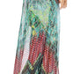 Sakkas Wilder Printed Design Long Sheer Rhinestone Caftan Dress / Cover Up