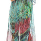 Sakkas Wilder Printed Design Long Sheer Rhinestone Caftan Dress / Cover Up