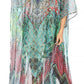 Sakkas Wilder Printed Design Long Sheer Rhinestone Caftan Dress / Cover Up