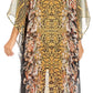 Sakkas Wilder Printed Design Long Sheer Rhinestone Caftan Dress / Cover Up