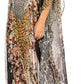 Sakkas Wilder Printed Design Long Sheer Rhinestone Caftan Dress / Cover Up