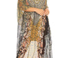 Sakkas Wilder Printed Design Long Sheer Rhinestone Caftan Dress / Cover Up