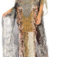 Sakkas Wilder Printed Design Long Sheer Rhinestone Caftan Dress / Cover Up