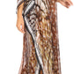 Sakkas Wilder Printed Design Long Sheer Rhinestone Caftan Dress / Cover Up