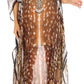 Sakkas Wilder Printed Design Long Sheer Rhinestone Caftan Dress / Cover Up