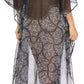 Sakkas Wilder Printed Design Long Sheer Rhinestone Caftan Dress / Cover Up