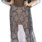 Sakkas Wilder Printed Design Long Sheer Rhinestone Caftan Dress / Cover Up
