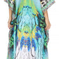 Sakkas Georgettina Flowy Rhinestone V Neck Long Caftan Dress/Cover Up