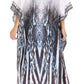 Sakkas Georgettina Flowy Rhinestone V Neck Long Caftan Dress/Cover Up