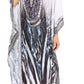 Sakkas Georgettina Flowy Rhinestone V Neck Long Caftan Dress/Cover Up