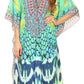 Sakkas Georgettina Flowy Rhinestone V Neck Long Caftan Dress/Cover Up