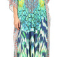Sakkas Georgettina Flowy Rhinestone V Neck Long Caftan Dress/Cover Up
