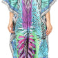 Sakkas Georgettina Flowy Rhinestone V Neck Long Caftan Dress/Cover Up