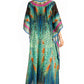 Sakkas Georgettina Flowy Rhinestone V Neck Long Caftan Dress/Cover Up