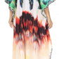 Sakkas Georgettina Flowy Rhinestone V Neck Long Caftan Dress/Cover Up
