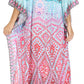 Sakkas Georgettina Flowy Rhinestone V Neck Long Caftan Dress/Cover Up